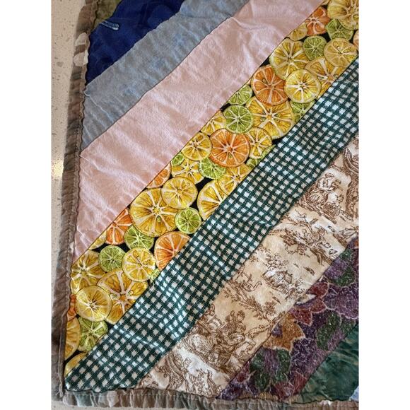 Handmade Hand Stitched Patchwork Lap Throw Baby Blanket - Picture 2 of 11